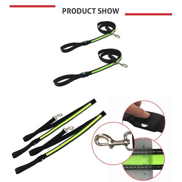 Custom Popular Large LED Dog Collar , Flashing Long Dog Leash For Pet Walk