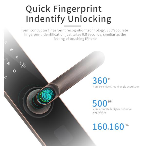 500DPI Intelligent Fingerprint Password Lock 4 AA Alkaline Batteries