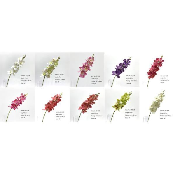 Colorful Artificial Vanda Orchid Branches 67 cM For Indoor Decor Flower