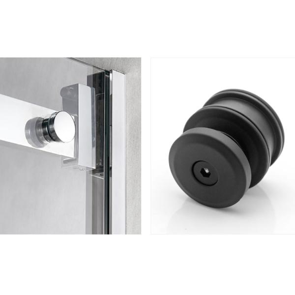 Round Tray Shape Black Sliding Shower Door Kit for 8-12mm Safe Glass Hardware Included