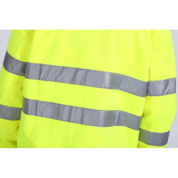 100% Polyester Microfleece Hi Vis Fleece Jacket , 360gsm Cold Weather Work Jacket