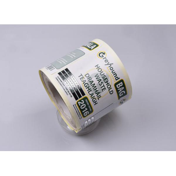 Print Eco friendly strong adhesive paper barcode household waste tracking sticker labels roll
