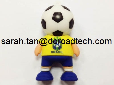 High Quality Promotion Gift Football Boy USB Flash Disk/Customized PVC USB Pen Drive