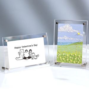 China 4 X 6 Clear Acrylic Picture Frames Photo Holders With Screws Standing On Table on sale