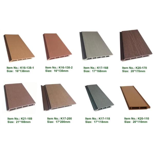 3D Texture WPC Slatted Cladding Wall Panel Board External Plastic Wood