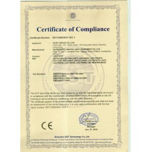 Guangzhou Colorful Stage Lighting Equipment Factory Certifications