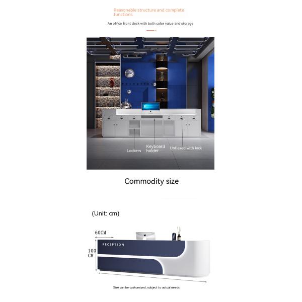 Multifunctional Reception Desk for Lacquer Beauty Salon Bar and Hotel Front Desk