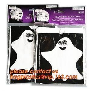 China Plastic Halloween Treat Gift Bags Christmas Candy Bags,50pcs Halloween treat bag/ PE bag/gift bag with opp bag and heade wholesale