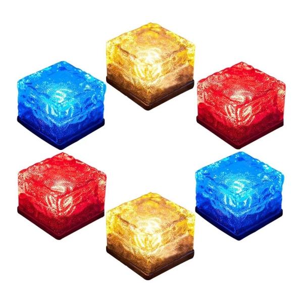 Environmental Friendly Solar Powered LED Ground Lights Creative Cube Rock Stone Shape