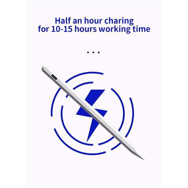 1.45mm Tip Universal Silver Stylus Pencil 60 Degrees Tilt Sensitivity