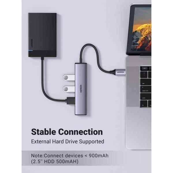 4 in 1 Hub USBC to USB Hub with 4 USB 3.0 Ports Aluminum Shell USB-C Hub for Laptop