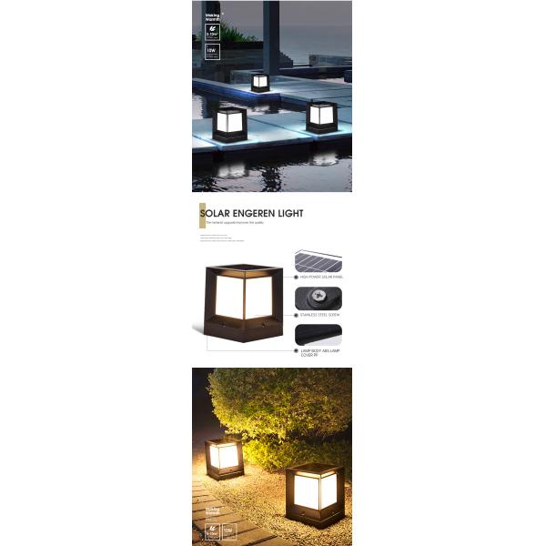 3.7V Black Solar Powered Fence Lights Solar Lantern 80LM For Outdoor Courtyard