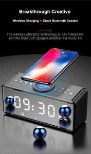 China Bluetooth Clock Hifi Speaker with Wireless Charging QI FM RADIO AUX  TF Card Music Player Support from NEWGOOD wholesale