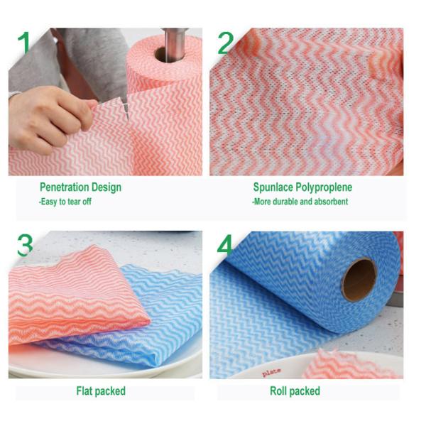 Disposable Spunlace Nonwoven Wipes Cleaning Wipes With Different Color