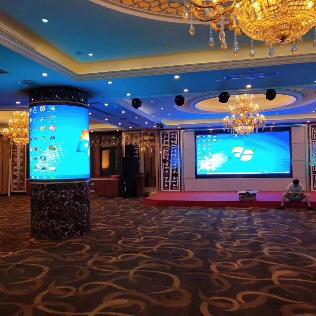 China Pillar Type Indoor LED Sphere Display 4mm Pixel Pitch 1.4m Diameter 1.536m High wholesale