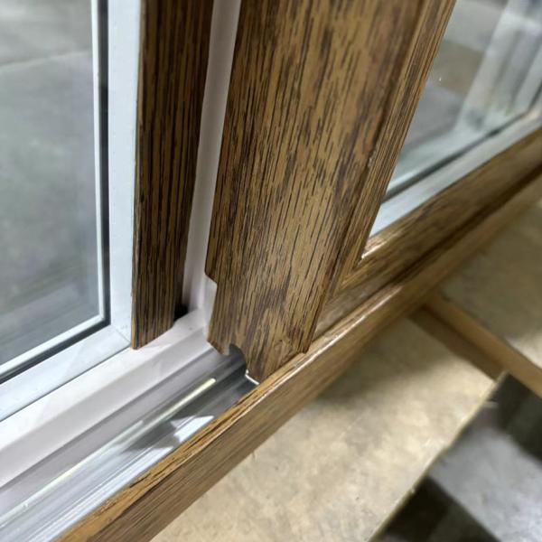 UPVC Sliding Windows Woodgrain / White Two-Tone Customizable Colors & Sizes Built-in Screen OEM Manufacturer