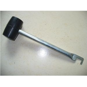 China rubber hammers with steel pipe handle with hook wholesale