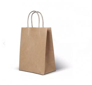 China Handle Kraft Paper Handbag Durable Pantone Take Away Food Bag wholesale