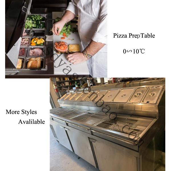 Antiwear Pizza Prep Fridge With Drawers Multiscene 240W Practical