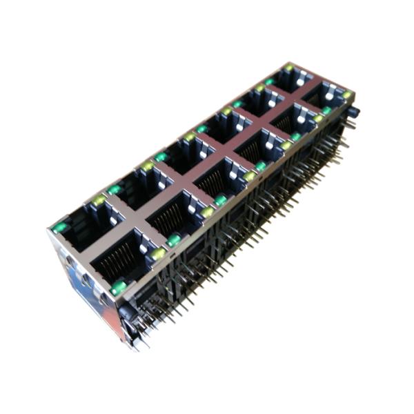 1840257-5 Stacked Rj45 Connectors 2x6 10/100/1000Base-T Magnetic 1840257-6