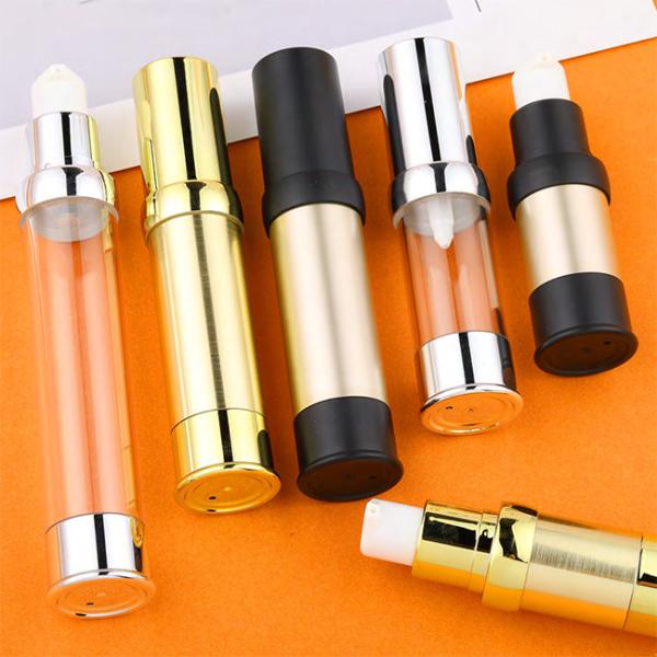 Cosmetic Airless Pump Bottle 10ml 15ml 20ml 30ml Round Shape With Cap