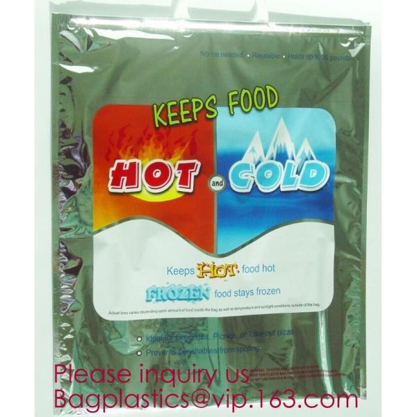 Custom Packing Aluminum Foil Zip-Lock Grocery Handle Thermal Insulation Cooler Bag For Outdoors,Promotional Insulated La