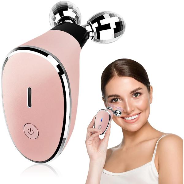 170g EMS Facial Toning Device Red Blue Light 300mAh EMS Microcurrent Facial Massager