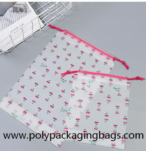 0.06mm Printed Transparent PE Drawstring Storage Bag