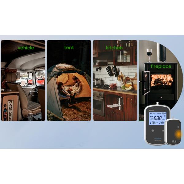Smart WiFi Portable Carbon Monoxide Detector Alarm - 2.4GHz WiFi & App Control, Electrochemical Sensor, Sound-Light Alert, High Sensitivity for Home,
