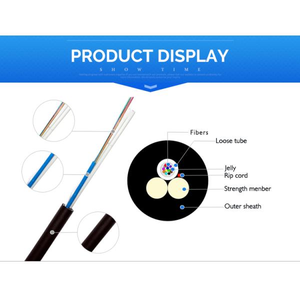Single Jacket 4 6 12 24 Core Adss Fiber Cable 100m Span 5 Km G652D Mini Adss Cable