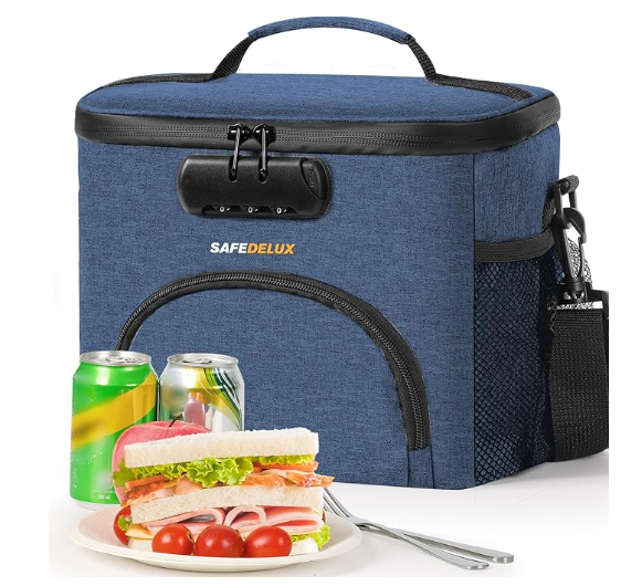 Insulated Lunch Bag with Combination Lock - Durable, Leakproof, Soft Cooler Bag with Adjustable Shoulder Strap for Men Women