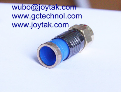 F Compression Connector Gold Plated hex nut for RG6 Home Theater Coax Cable 