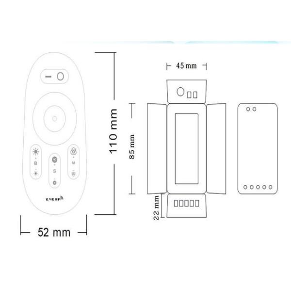 White LED Remote Controller 4 Wires Connection 200W RGBW External Control