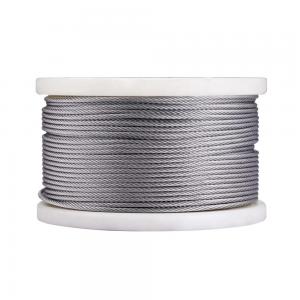 China Non-Alloy T316 Stainless Steel 1/4 Aircraft Deck Railing Cable 7x19 250FT Wire Rope wholesale