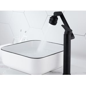 Swivel Rotate Black Mechanical Crane 360Degree Wash Basin Faucet