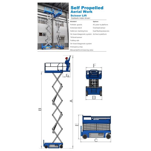 Q235B Mobile Scissor Lifting Platform Manual Pulling Customized Colors