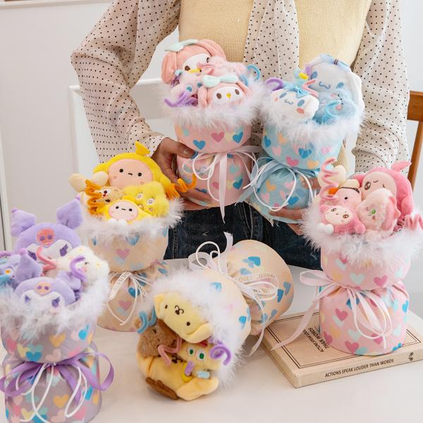 20x35cm Kuromi Plush Doll Flower Bouquet Perfect for Girlfriend Valentine's Day Graduation Children's Day Multiple Color