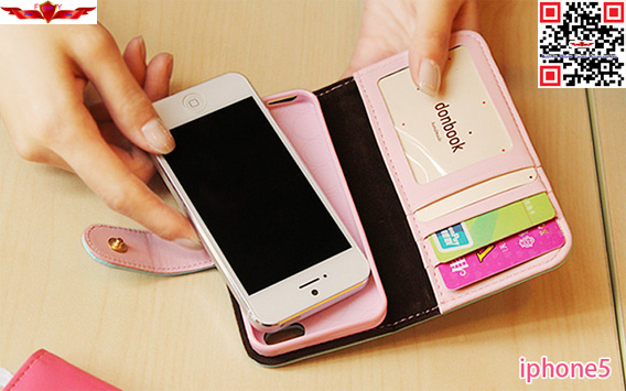 New Arrival Crown Type PU Flip Leather Cover Case For Iphone 4 4S 5 5S Multi Color