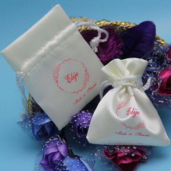 Colorful Satin Drawstring Bag Ribbon String For Soap Gift Custom Made