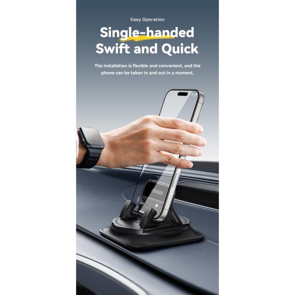 ESSAGER ES-ZJ39 Universal 360 Rotation Car Holder Mobile Phone Stand For Center Console