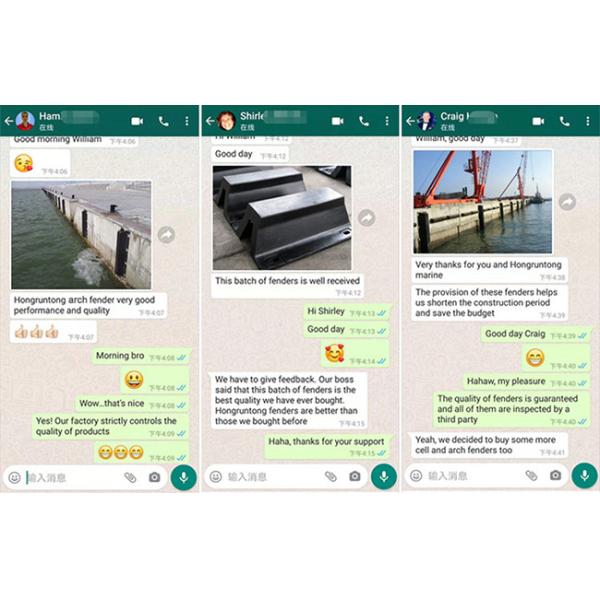 Molded Rubber Marine Dock Fenders Black Color High Bendability