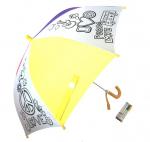 Manual Open Kid ' S Diy Little Girl Umbrella With Animals Custom Printing