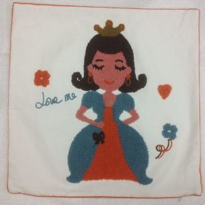 China Embroidery cushion cover with lovely girl design. wholesale