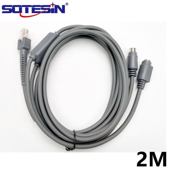2M PS2 KB To Rj45 Barcode Scanner Cables For Symbol LS2208