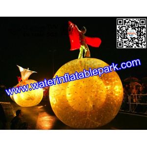 China TPU Glass Inflatable Zorb Ball 3m x 2m , Inflatable Human Hamster Ball wholesale