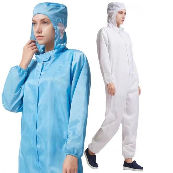 Clean Room Anti Static ESD Smock Gown Custom Waterproof With Long Sleeve