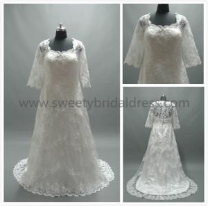 China Aline Square Neck Straps Zipper Lace Wedding Dress #LT2230 wholesale