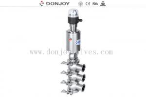 China SS316L sanitary pneumatic reversing valve of double seats for fluid conveying wholesale