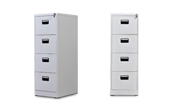 Office Document Dark Grey Four drawer Shallow Depth Filing Cabinets