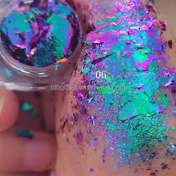 Get the Perfect Eye Makeup Look with Excellent Nail Art Effect Chameleon Flakes